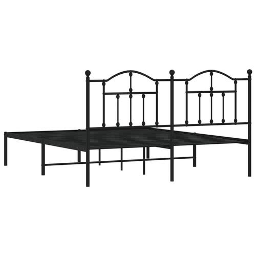Sengeramme med sengegavl 180x200 cm metal sort