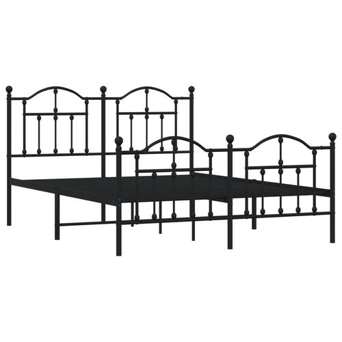 Sengeramme med sengegavl og fodgærde 140x190 cm metal sort