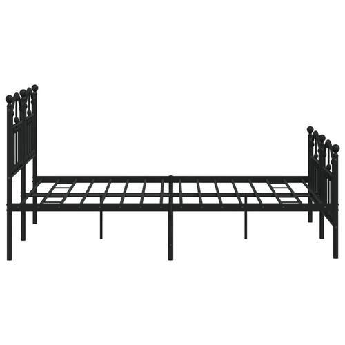 Sengeramme med sengegavl og fodgærde 140x190 cm metal sort