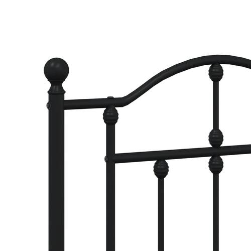 Sengeramme med sengegavl og fodgærde 140x190 cm metal sort