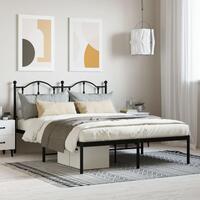 Sengeramme med sengegavl 140x200 cm metal sort