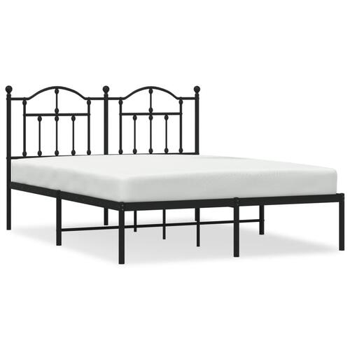 Sengeramme med sengegavl 140x200 cm metal sort