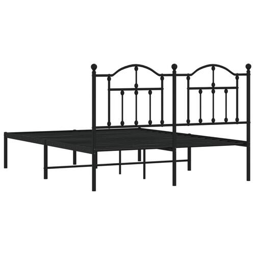Sengeramme med sengegavl 140x200 cm metal sort