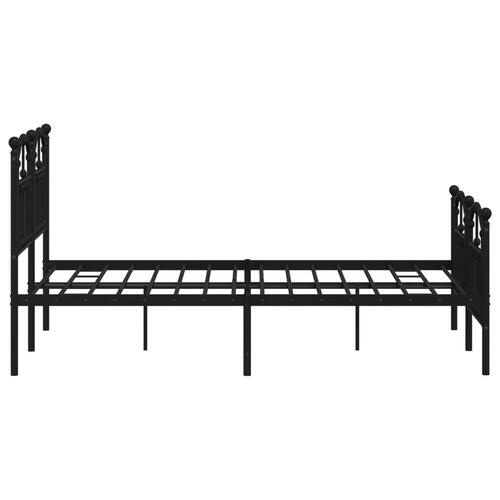 Sengeramme med sengegavl og fodgærde 120x200 cm metal sort