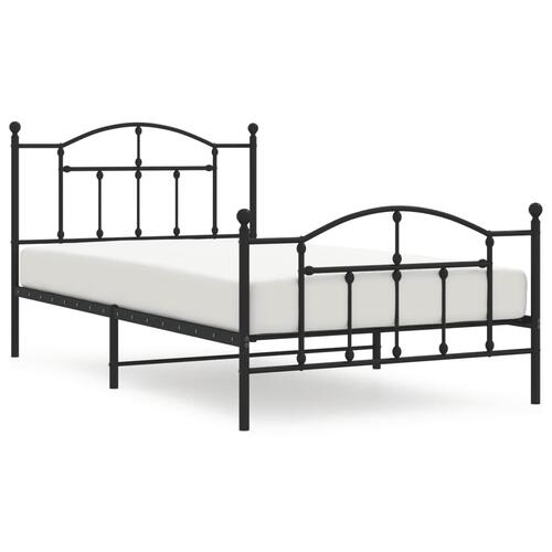 Sengeramme med sengegavl og fodgærde 107x203 cm metal sort