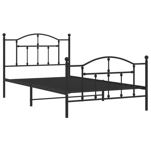 Sengeramme med sengegavl og fodgærde 107x203 cm metal sort
