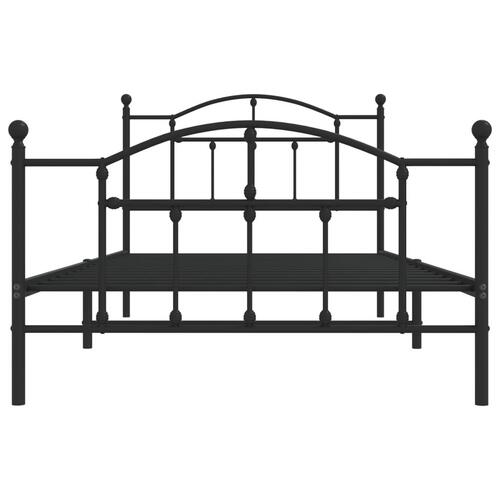 Sengeramme med sengegavl og fodgærde 107x203 cm metal sort