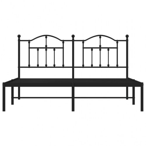 Sengeramme med sengegavl - sort - 183 x 213 cm