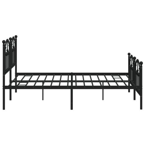 Sengeramme med sengegavl og fodgærde 180x200 cm metal sort