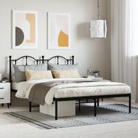 Sengeramme med sengegavl 140x190 cm metal sort