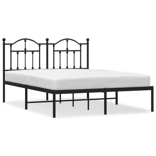 Sengeramme med sengegavl 140x190 cm metal sort