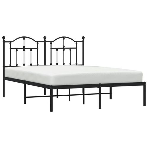 Sengeramme med sengegavl 140x190 cm metal sort
