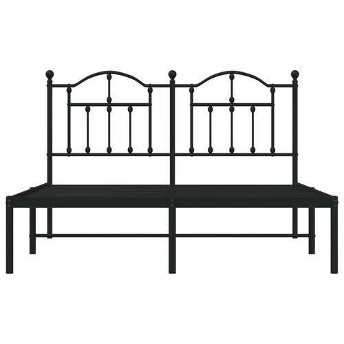 Sengeramme med sengegavl 140x190 cm metal sort