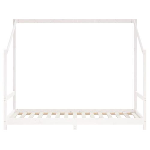 Sengeramme til juniorseng 90x190 cm massivt fyrretræ hvid
