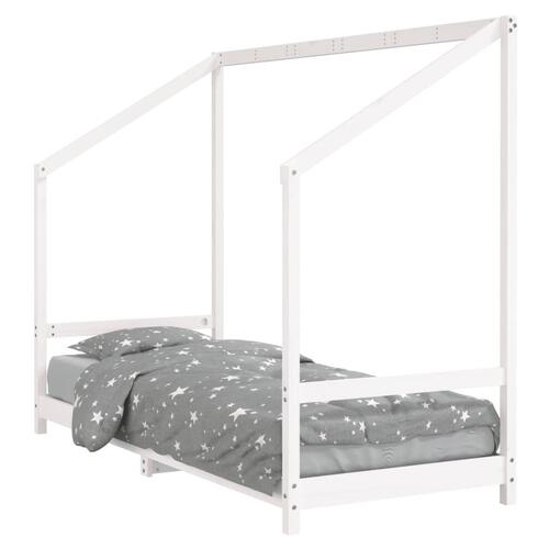 Sengeramme til juniorseng 80x200 cm massivt fyrretræ hvid