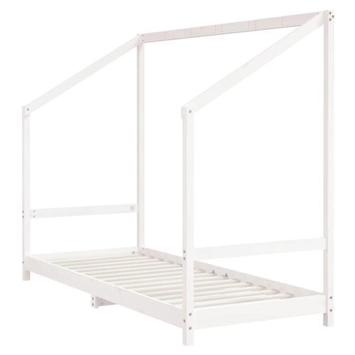 Sengeramme til juniorseng 80x200 cm massivt fyrretræ hvid