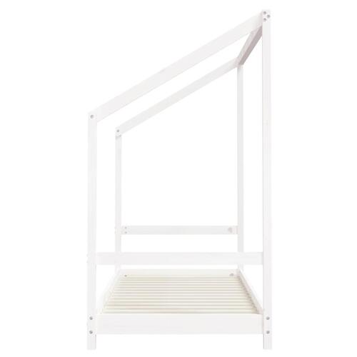 Sengeramme til juniorseng 80x200 cm massivt fyrretræ hvid