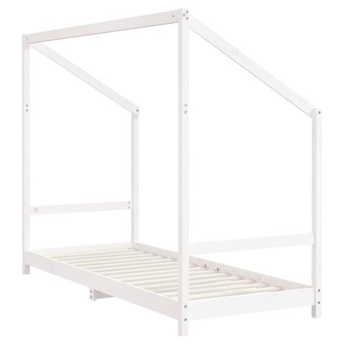Sengeramme til juniorseng 80x200 cm massivt fyrretræ hvid