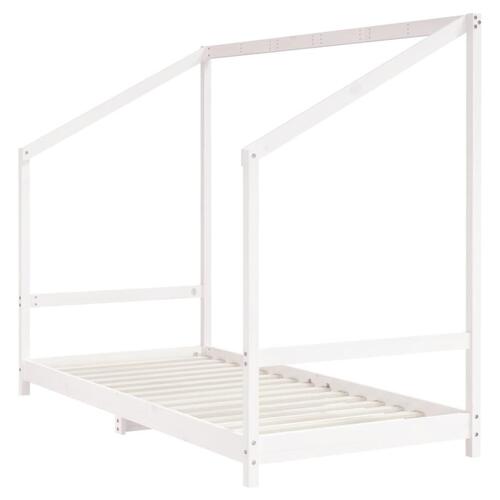 Sengeramme til juniorseng 90x200 cm massivt fyrretræ hvid