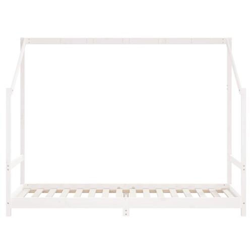 Sengeramme til juniorseng 90x200 cm massivt fyrretræ hvid
