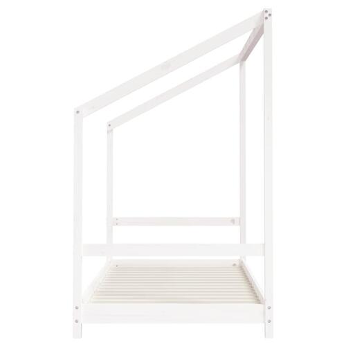 Sengeramme til juniorseng 90x200 cm massivt fyrretræ hvid