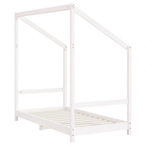 Sengeramme til juniorseng 80x160 cm massivt fyrretræ hvid