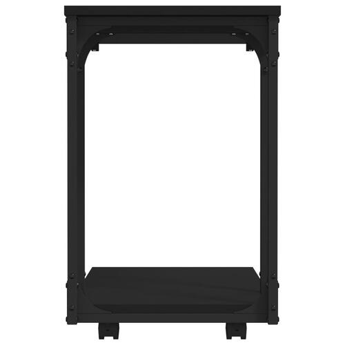 Sidebord med hjul 50x35x55,5 cm konstrueret træ sort