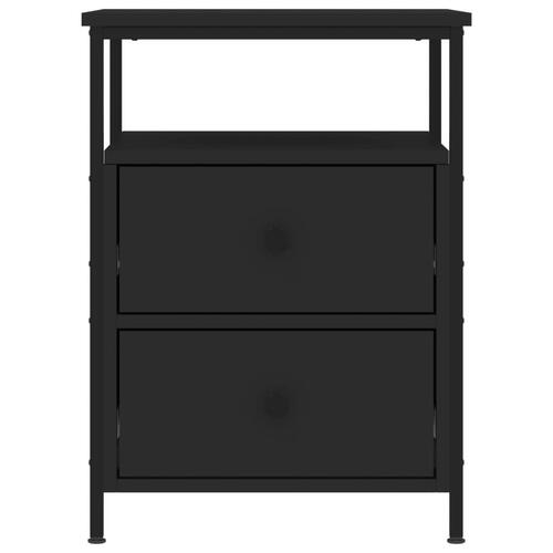 Sengeborde 2 stk. 44x45x60 cm konstrueret træ sort