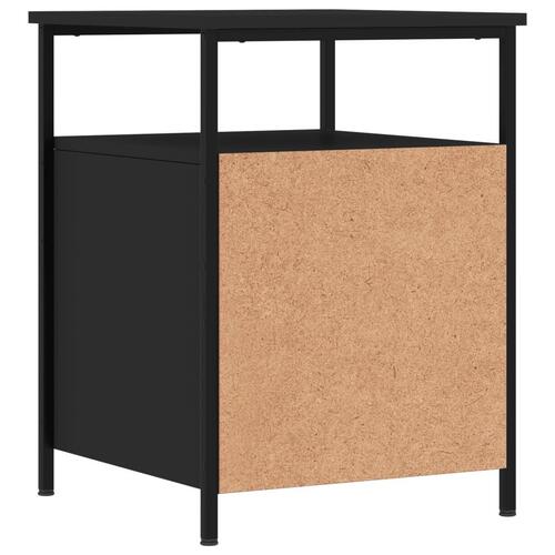 Sengeborde 2 stk. 44x45x60 cm konstrueret træ sort