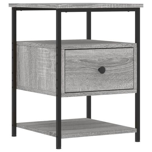 Sengeborde 2 stk. 40x42x56 cm konstrueret træ grå sonoma-eg