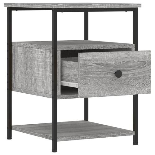 Sengeborde 2 stk. 40x42x56 cm konstrueret træ grå sonoma-eg