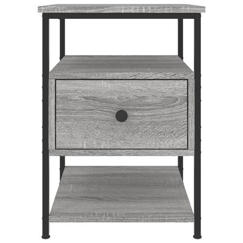Sengeborde 2 stk. 40x42x56 cm konstrueret træ grå sonoma-eg