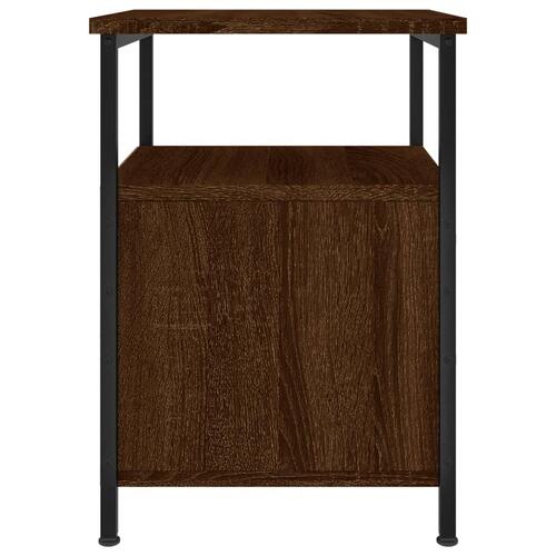 Sengeborde 2 stk. 34x35,5x50 cm konstrueret træ brunt egetræ