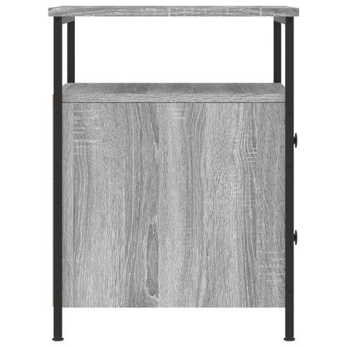 Sengeborde 2 stk. 44x45x60 cm konstrueret træ grå sonoma-eg