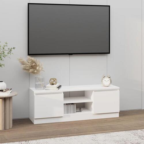 Tv-bord med låge 102x30x36 cm hvid