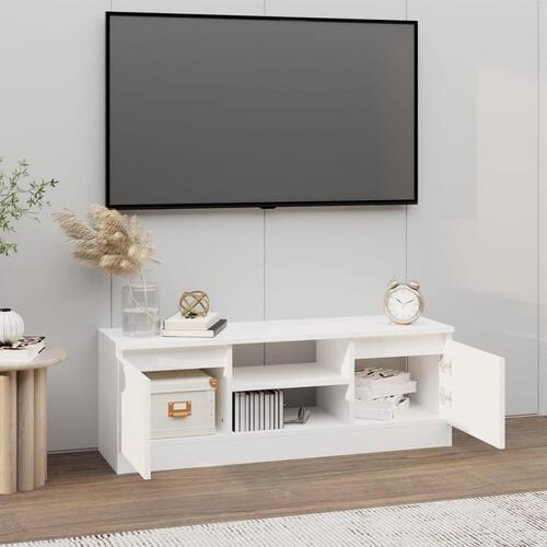 Tv-bord med låge 102x30x36 cm hvid