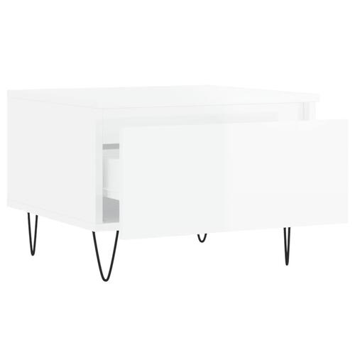 Sofaborde 2 stk. 50x46x35 cm konstrueret træ hvid højglans