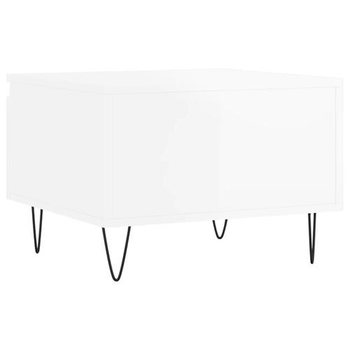 Sofaborde 2 stk. 50x46x35 cm konstrueret træ hvid højglans