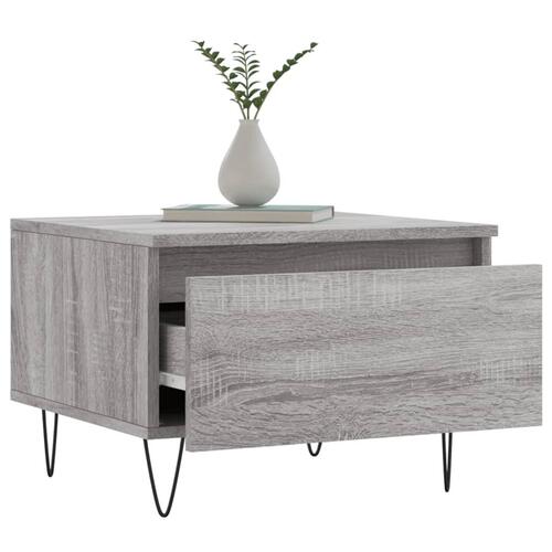 Sofaborde 2 stk. 50x46x35 cm konstrueret træ grå sonoma-eg