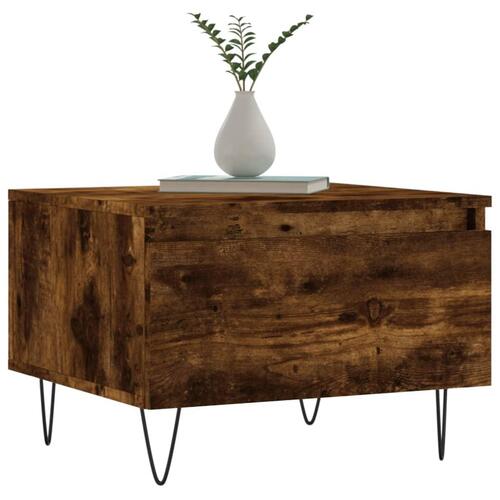 Sofaborde 2 stk. 50x46x35 cm konstrueret træ røget egetræsfarve