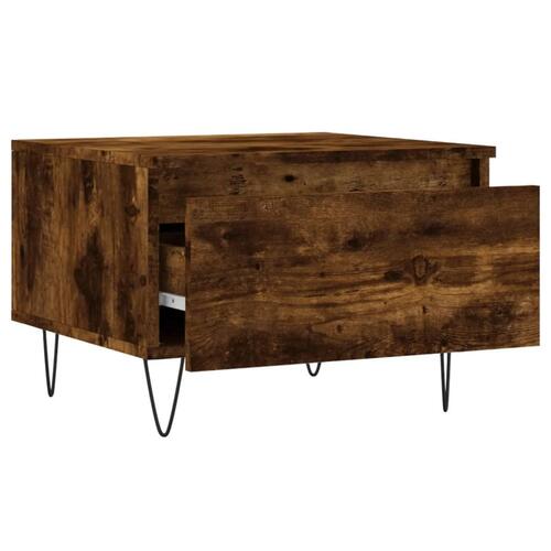 Sofaborde 2 stk. 50x46x35 cm konstrueret træ røget egetræsfarve