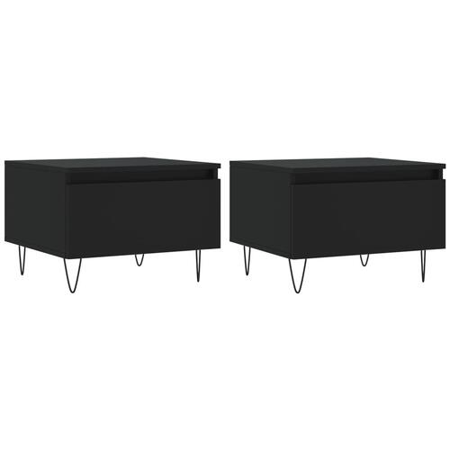 Sofaborde 2 stk. 50x46x35 cm konstrueret træ sort
