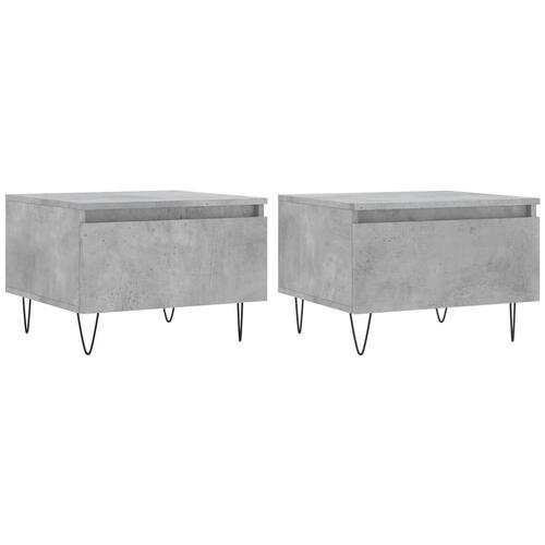 Sofaborde 2 stk. 50x46x35 cm konstrueret træ betongrå