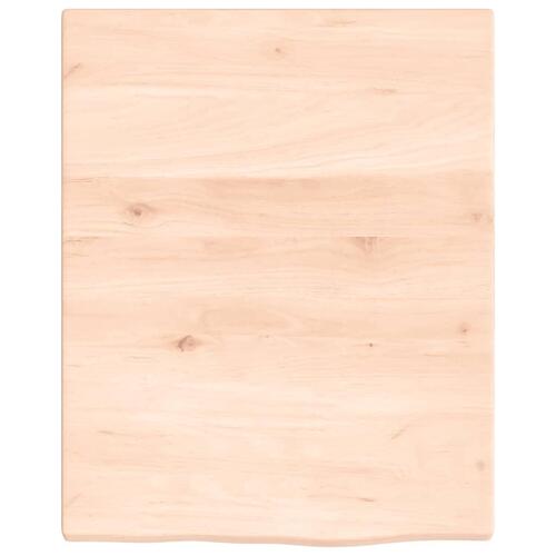 Bordplade til badeværelse 40x50x2 cm massivt træ ubehandlet