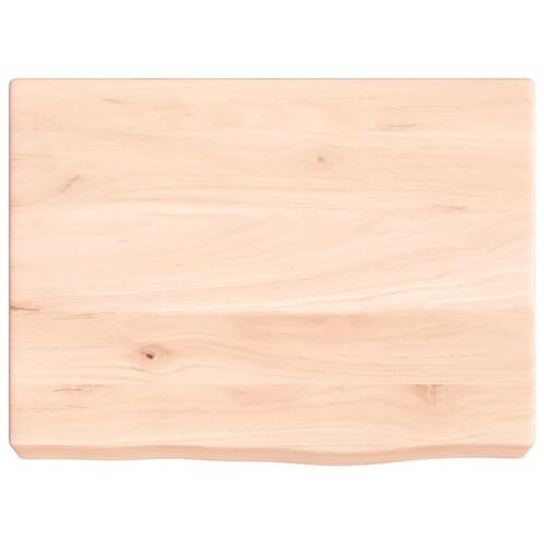 Bordplade til badeværelse 40x30x(2-6) cm massivt træ ubehandlet