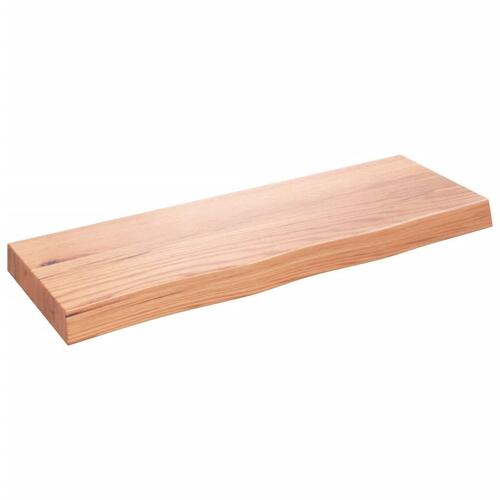 Bordplade til badeværelse 80x30x(2-6) cm massivt træ lysebrun
