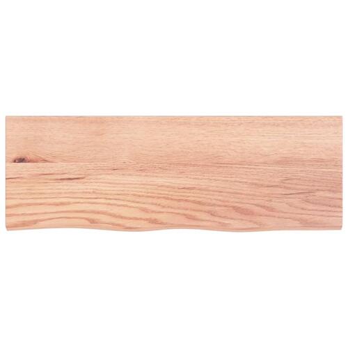 Bordplade til badeværelse 80x30x(2-6) cm massivt træ lysebrun