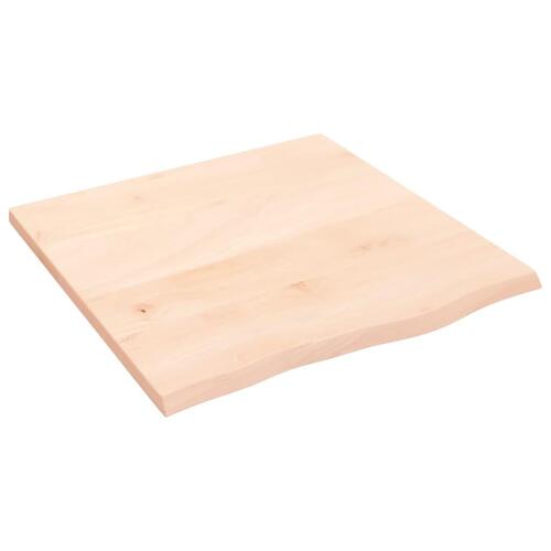Bordplade til badeværelse 60x60x2 cm massivt træ ubehandlet