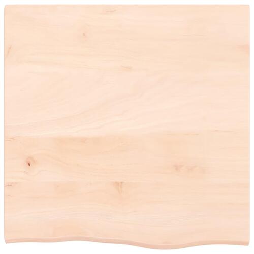 Bordplade til badeværelse 60x60x2 cm massivt træ ubehandlet