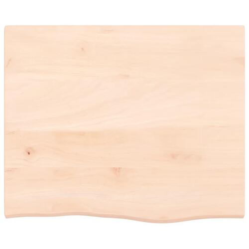 Bordplade til badeværelse 60x50x2 cm massivt træ ubehandlet